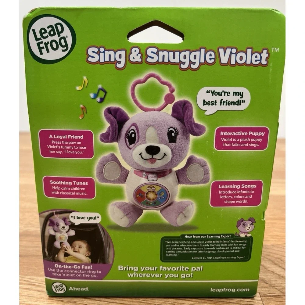 Leap Frog Sing & Snuggle Violet Interactive Plush Purple Puppy Learning Toy NEW